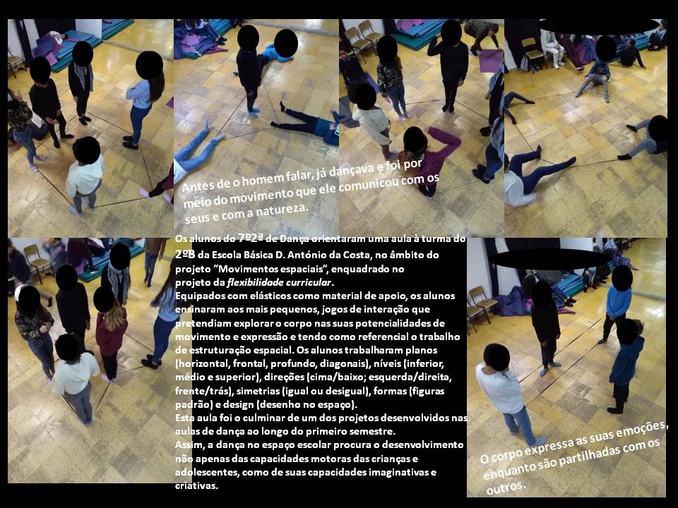 Os alunos do 7º2ª de Danca orientaram aula 2ºB